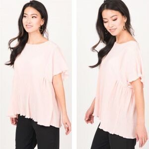NWT Crystal Pleat Midi Top Rose Gold Agnes & Dora